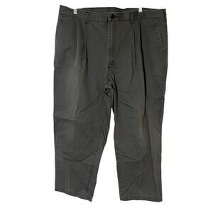 Men's 42 X 30 gray jeans trousers straight leg pleated front pants casual